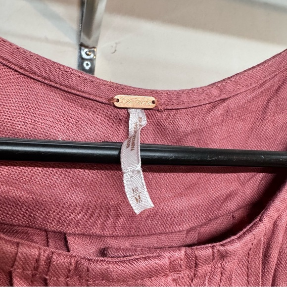 Free People Moonshine Linen Blend Sleeveless Pintuck Mini Dress size medium - Picture 5 of 6